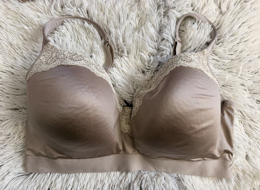 Cacique 44DDD Bra Modern Lightly Lined Balconette Longline Ornate Lace Wire
